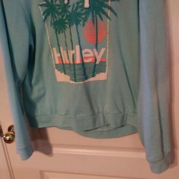 Hurley Sweater Womens Large LG L Blue Green Hoodie Pullover Sweatshirt Ladies - Picture 8 of 12